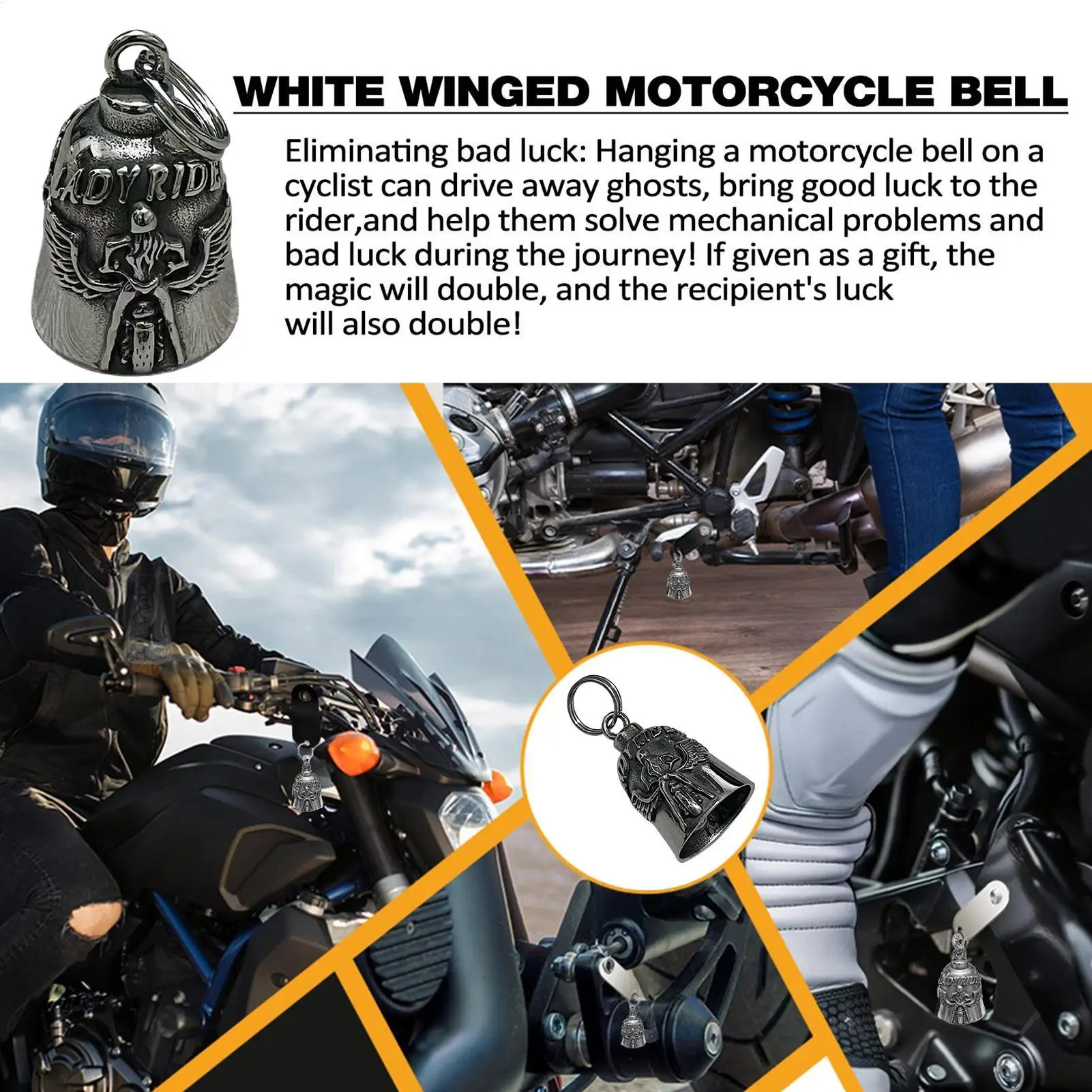 

Мотоциклетные колокольчики из нержавеющей стали, защитные мотоциклетные колокольчики, украшение для езды на велосипеде, для путешествий на большие расстояния, круизные приключения