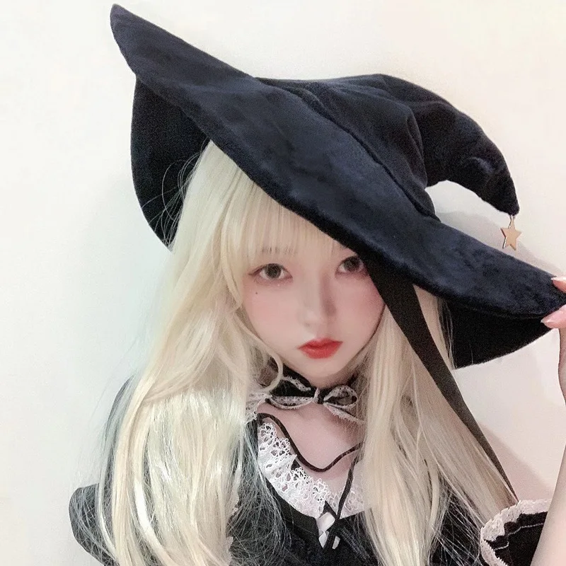 Retro Witch Hats Masquerade Bandage Bow Wizard Hat Adult Gothic Lolita Cosplay Costume Accessories Halloween Party Dress Decor