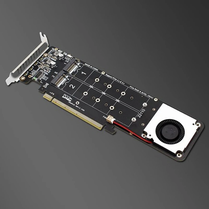 Double-Sided 4-Disk NVME Raid PCI-E X16 Split Card PCI-E X16 To M.2 M-Key NVME X4SSD RAID Expansion Card Adapter