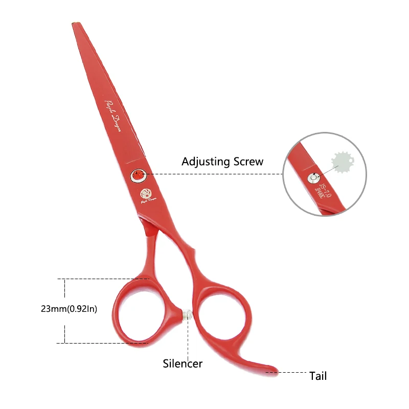 7 inch Purple Dragon Pet Curved Scissors Kit for Dog Grooming Professional Animal Hair Cutting Thinning Shears Steel Comb B0029B