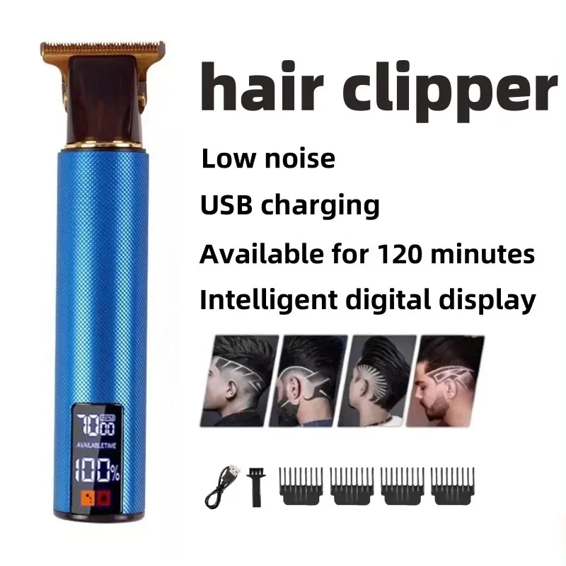 Professional Hair Trimmer Digital USB Rechargeable Hair Clipper for Men Haircut Hair Cutter Barber Machine Men Trimmer Shaver