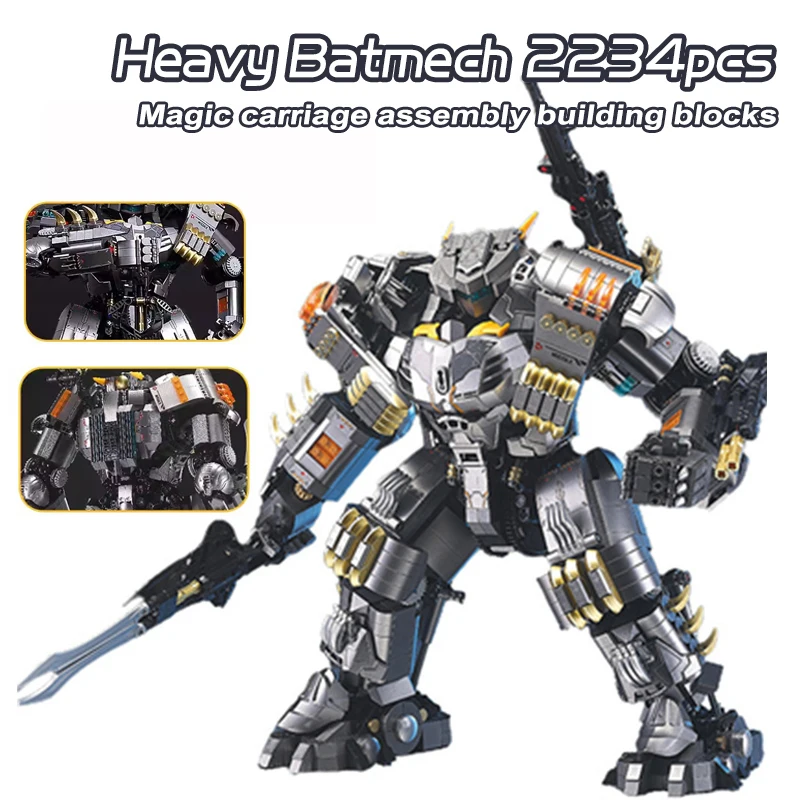 NEW MOC Heavy Batmech Building Blocks Super Heroes Justice Buster Robot Mecha Model Bricks Toys For Children Boys Gifts 19008