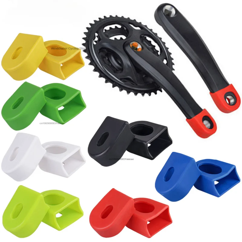 1pair Bike Crank Cover Protector Silica Gel Mountain BIcycle Race Crank Boot Protectors MTB Road Bike Crankset Protective Case