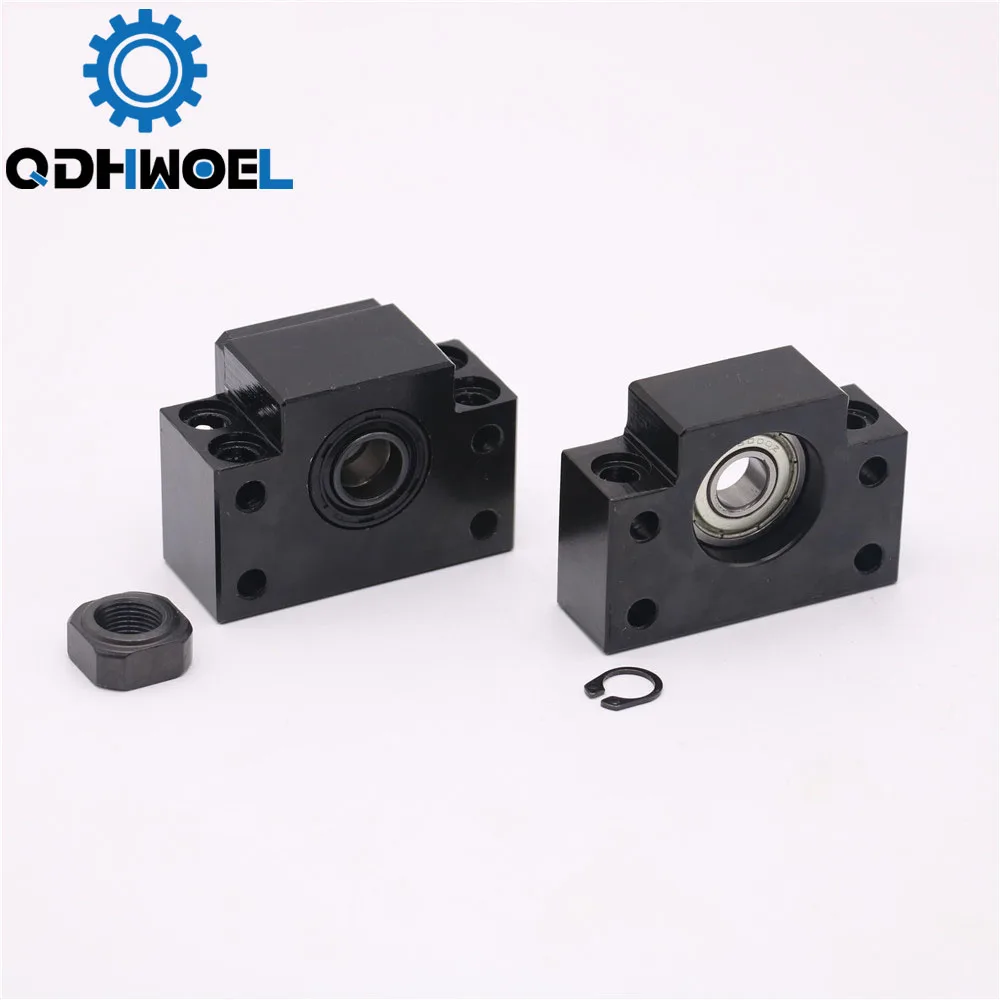 QDHWOEL BK12 BF12 Ballscrew Fixed Side End Support Set for SFU1605 SFU1604 CNC Machine Parts holder