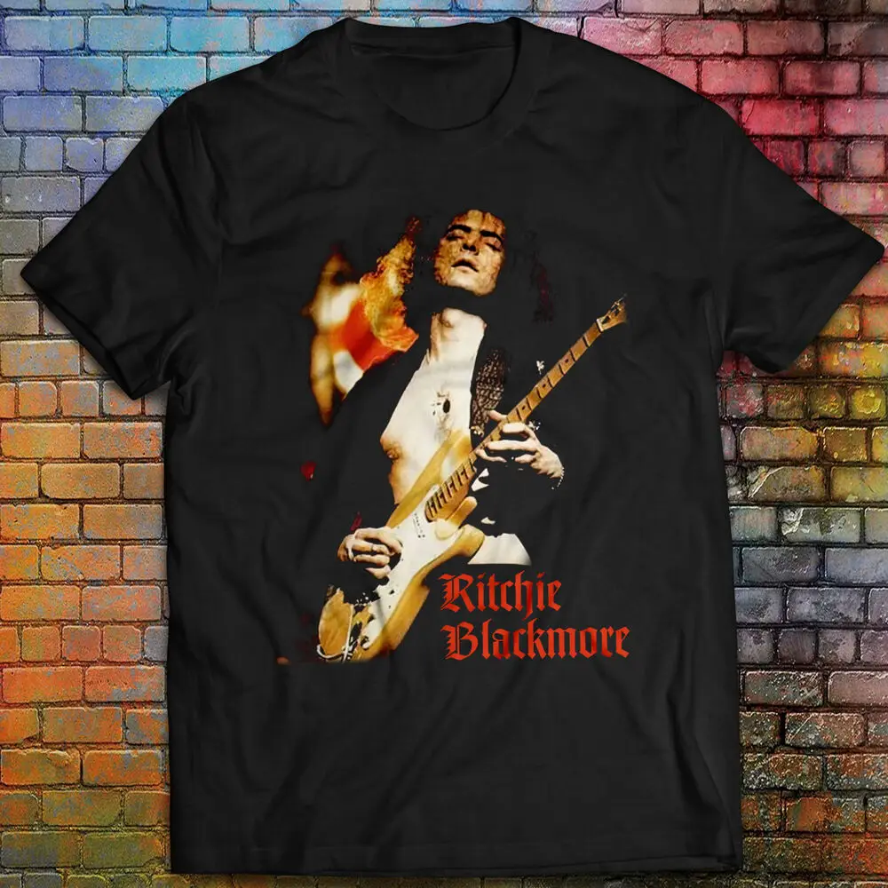 Ritchie Blackmore Men Tee Regular Size Cotton T-shirt Deep Purple in Rock