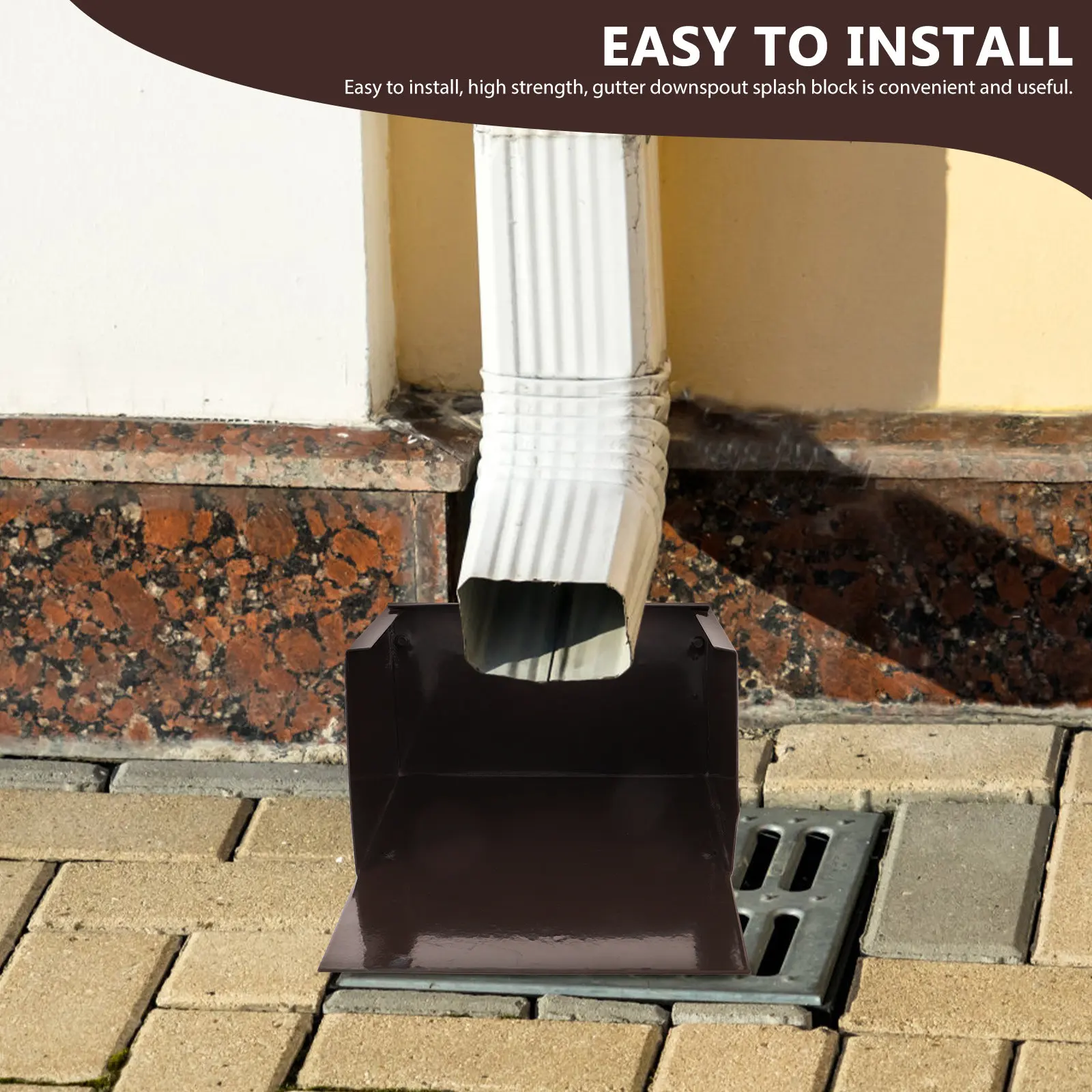 Aluminum Downspout Splash Block Rain Gutter Protector for Outdoor Floor Villa Building Fast Rainwater Collection