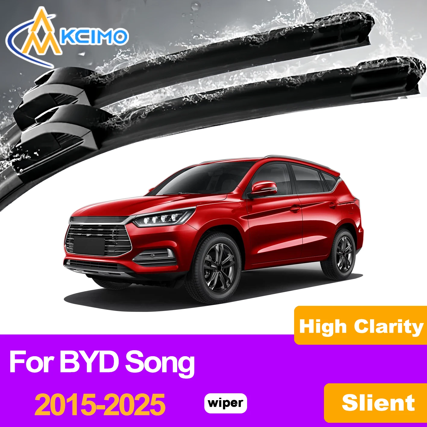 

KCIMO 2PCS Front Windshield Wiper Blades For BYD Song 2015-2025, Water Repellent Wear Resistant Car Replacement Accessories