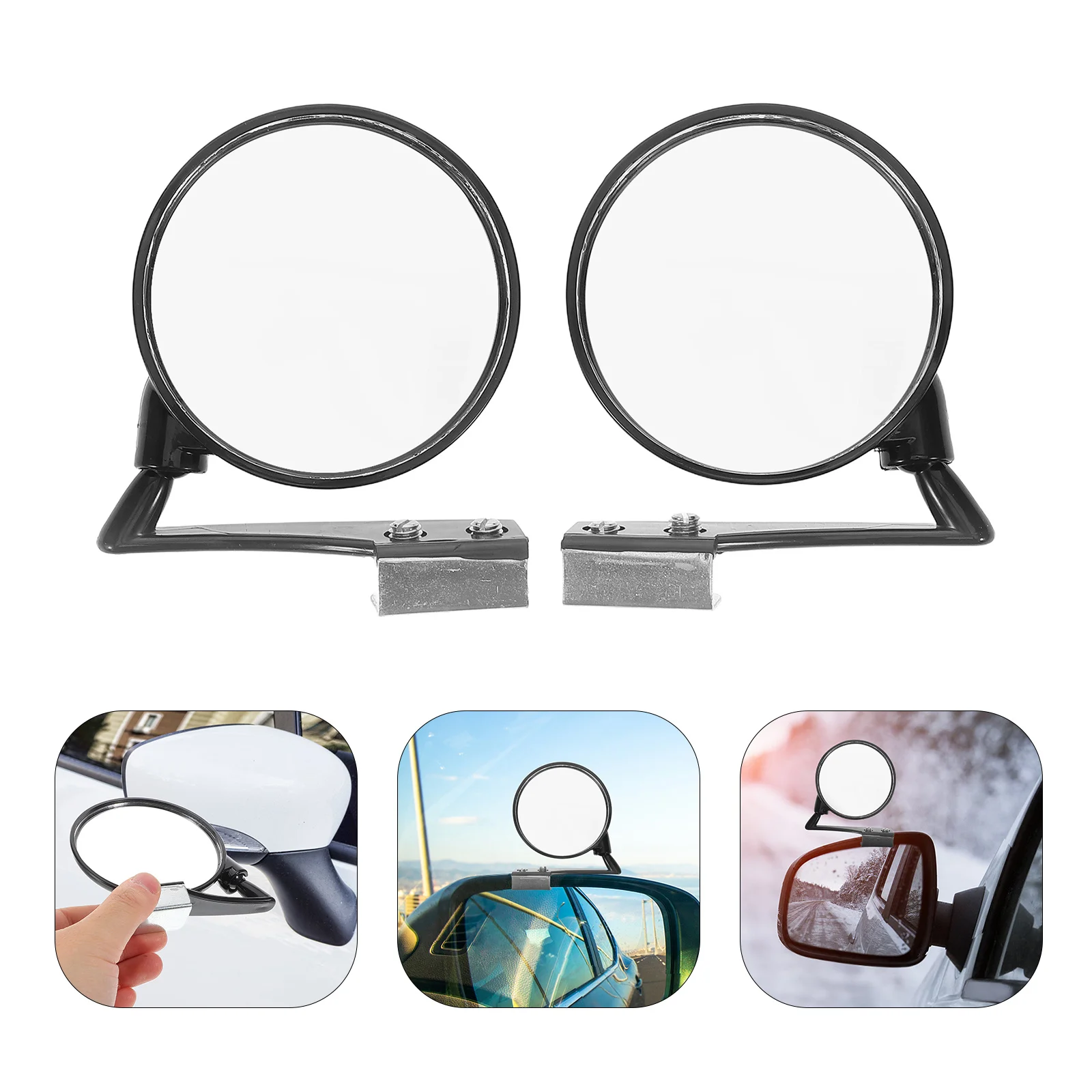 

2Pcs Front Wheel Auxiliary Mirror Universal Car Wide Angle Convex Blind Spot Mirror Enhanced Safety Driving Parking Assistance