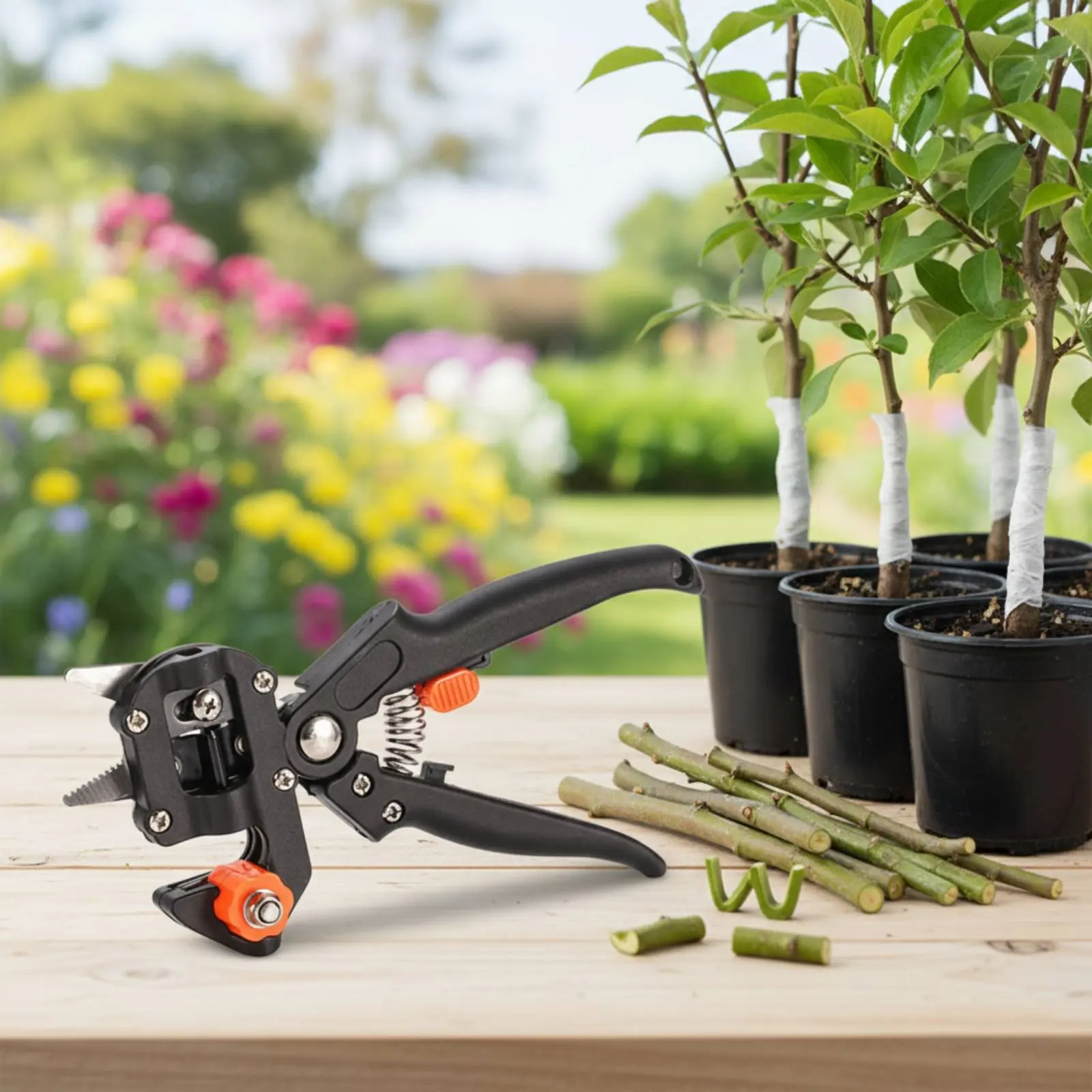 

Pruning Grafting Shears 2 in 1 Fruit Tree Grafting Cutter Replaceable Blades Anti Skid Handle for Gardeners, Orchard