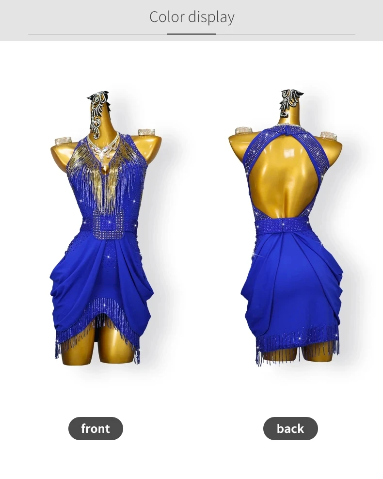 Latein-Tanzkleid, Damen-Tanzkleidung, Rock, sexy amerikanische Kleidung, Sport, Bühne, Samba, Übungskostüm, Mädchen, Abend, Kabarett-Anzug – Detail 5