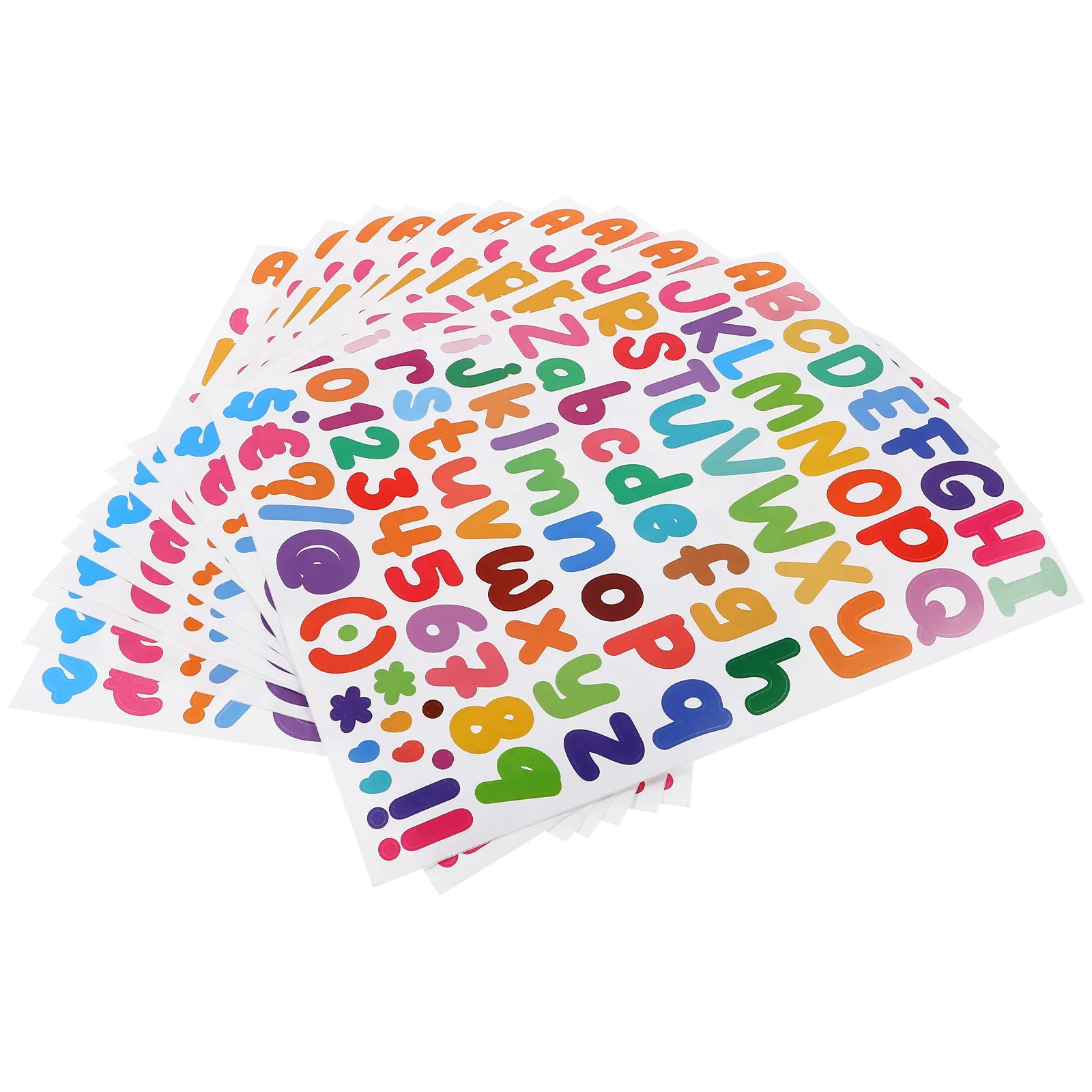 10 Sheets Letter Stickers Alphabet Labels Small Colored Decals Window on Letters for Scrapbooking Vinyl Number Child