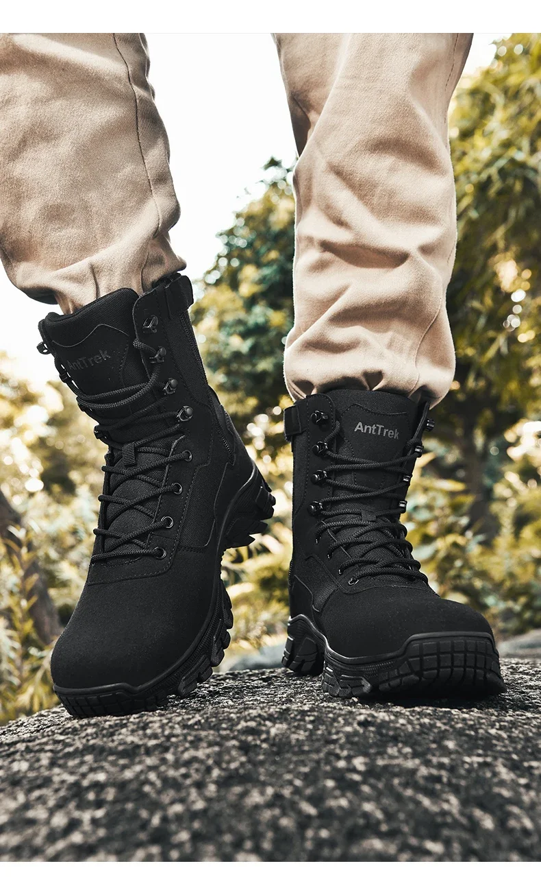 Taktische Herrenstiefel, atmungsaktiv, ultraleicht, Sicherheits-Armeestiefel für Männer, Rapid Response Desert Boots, wasserdichte Jagdstiefel zum Schnüren – Detail 13