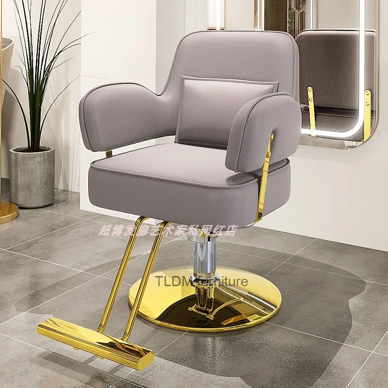 

Pedicure Golden Hairdressing Chair Stylist Ergonomic Lounge Luxury Barber Chair Rotating Sillas Barberia Barber Equipment MQ50BC