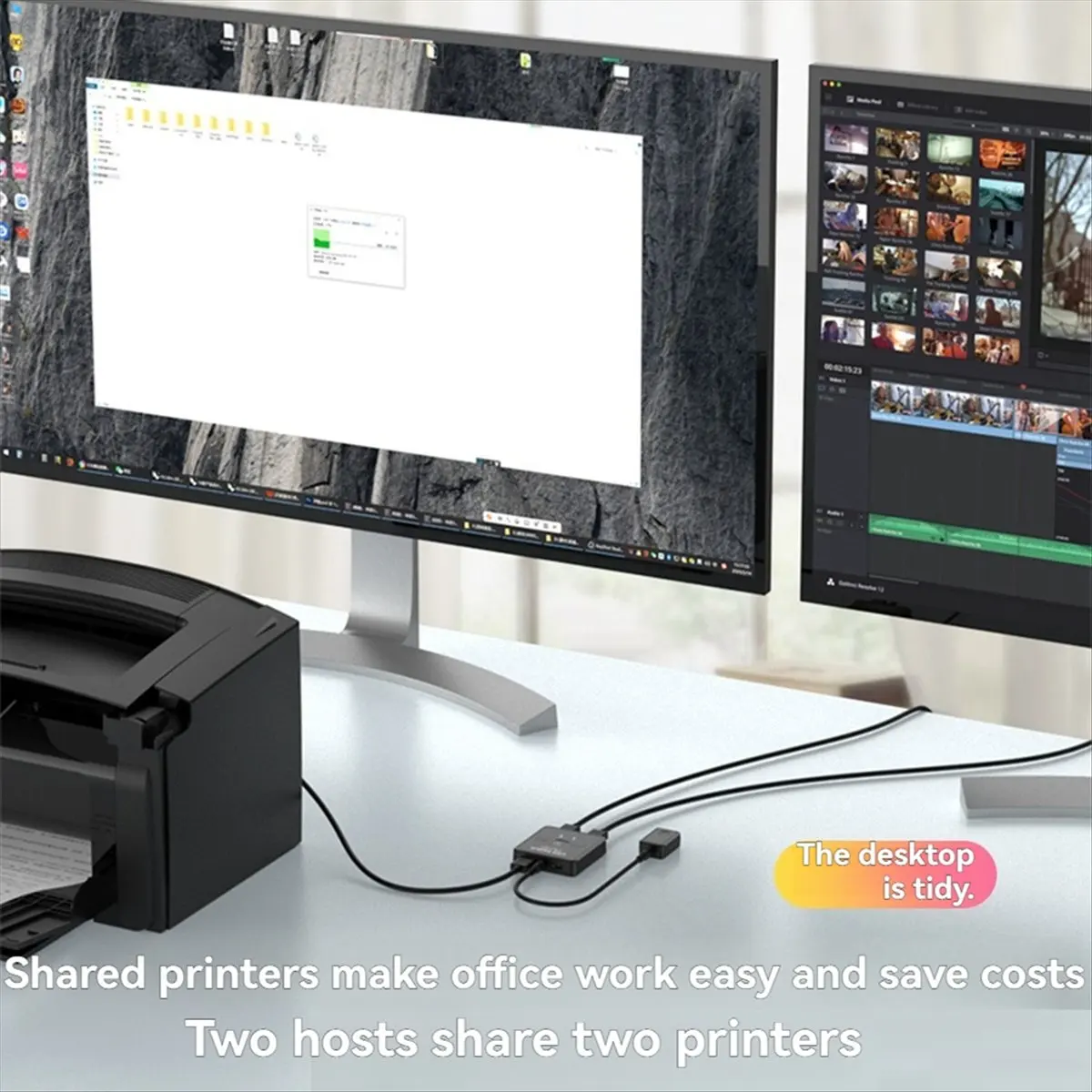 High-quality PC accessories in Stock USB Printer Sharer 2-in 2-Out for Keyboard Mouse Drive Switch