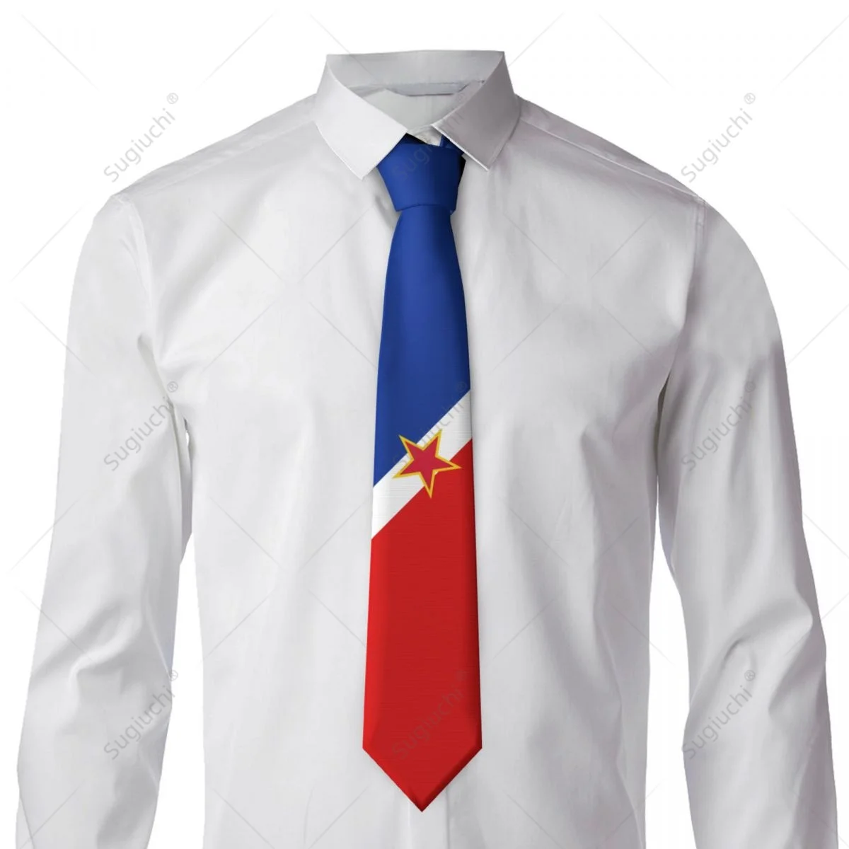 Yugoslavia Vlag Mannen Vrouwen Nek Stropdassen Casual Geruit Stropdas Pakken Slanke Bruiloftsfeest Business Stropdas Gravatas