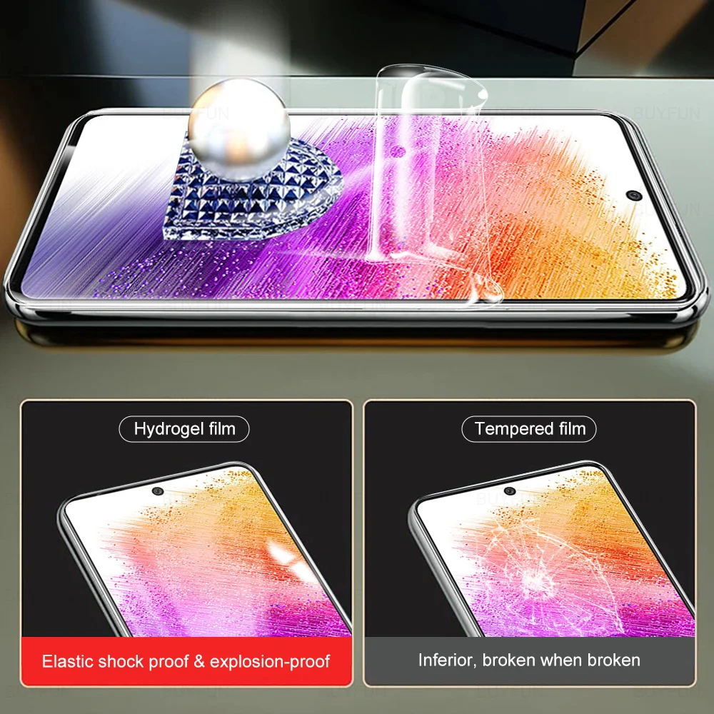 3PCS ป้องกันฟิล์มสำหรับ Samsung Galaxy A73 5G 6.7 "ฟิล์ม Hydrogel Soft สำหรับ Samsung A73 Samsung A73 73a ป้องกันหน้าจอไม่ใช่แก้ว