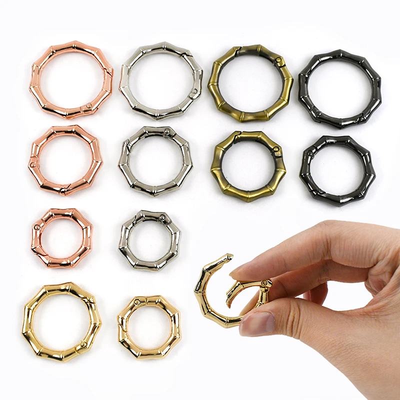 

20-38mm 5/10Pcs Carabiner Rings Metal Buckles Opening Spring O Ring Connector Buckle Keychain Hanger Clasp Dog Collar Snap Hook