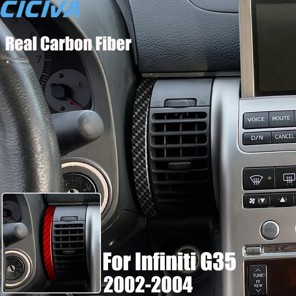 

Real Carbon Fiber Car Accessories Center Console Strips Decorative Trim Cover Soft Sticker For Infiniti G35 V35 2002 2003 2004