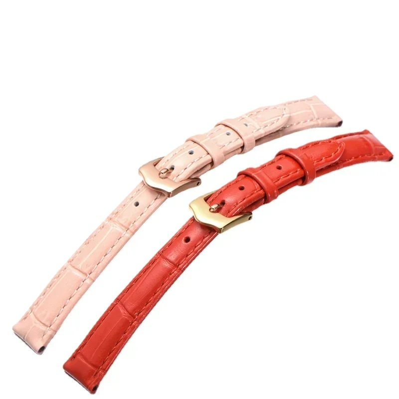 Genuine Leather Watch Strap Women\'s for Enicar Julius Casio 10 12 14mm Small Size Women\'s Soft Comfortable Watchband Accessories