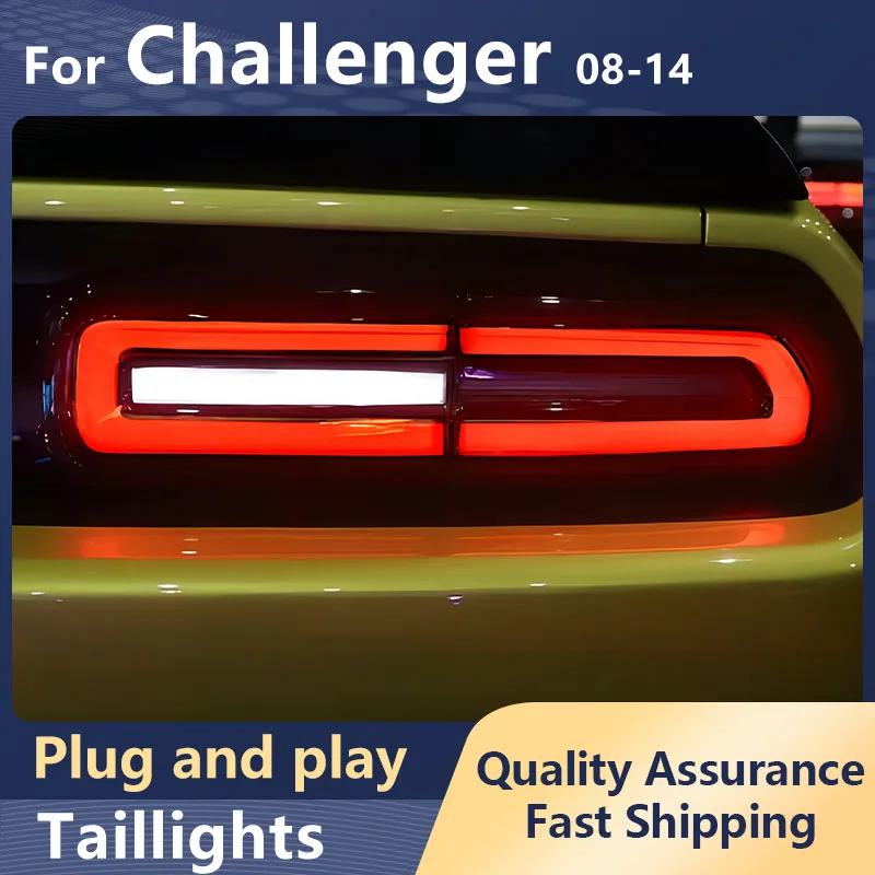 Car Rear Lamps For Dodge Challenger 2008-2014 Tail Lights Sequential Red LED Lens Taillights Auto Assembly For Challenger