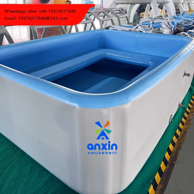 Anxin Large Inflatable Cold Plunge Tub Customizable Factory Price Inflatable Pool Drop Stitch Fabric 0.9mm PVC