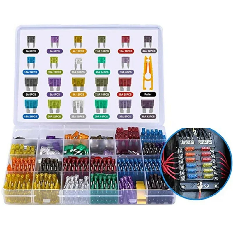 300pcs Mini Blade Fuse Assortment 5A to 30A Automotive Fuses for Car Truck RV Boat Electrical Systems Circuit Protection