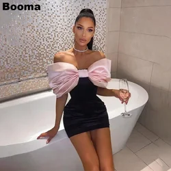 Booma Mini Mermaid Prom Dresses Off Shoulder Big Bow Cocktail Dresses for Women Special Occasion Gowns Party Dress Outfits