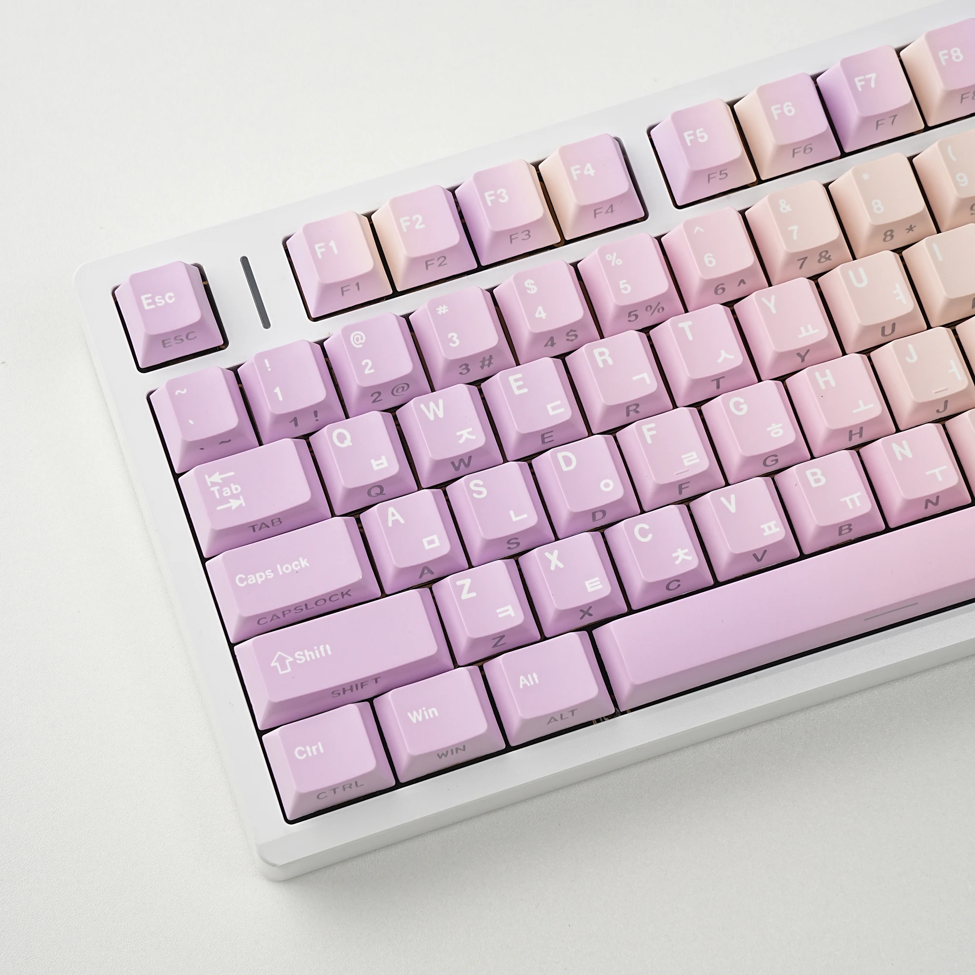Taro Keycaps For Mechanical Keyboard Purple Gradient PBT Cherry Key Caps Korean German French Russian 61 68 104 Keys Keyboard