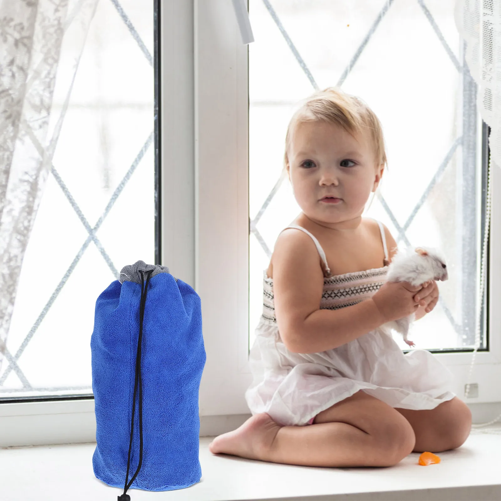 

Pet Towel Adjustable Drawstring Absorbent Fast Drying For Small Animals Bathing Shower Squirrel Towel Dog Accessories Pet