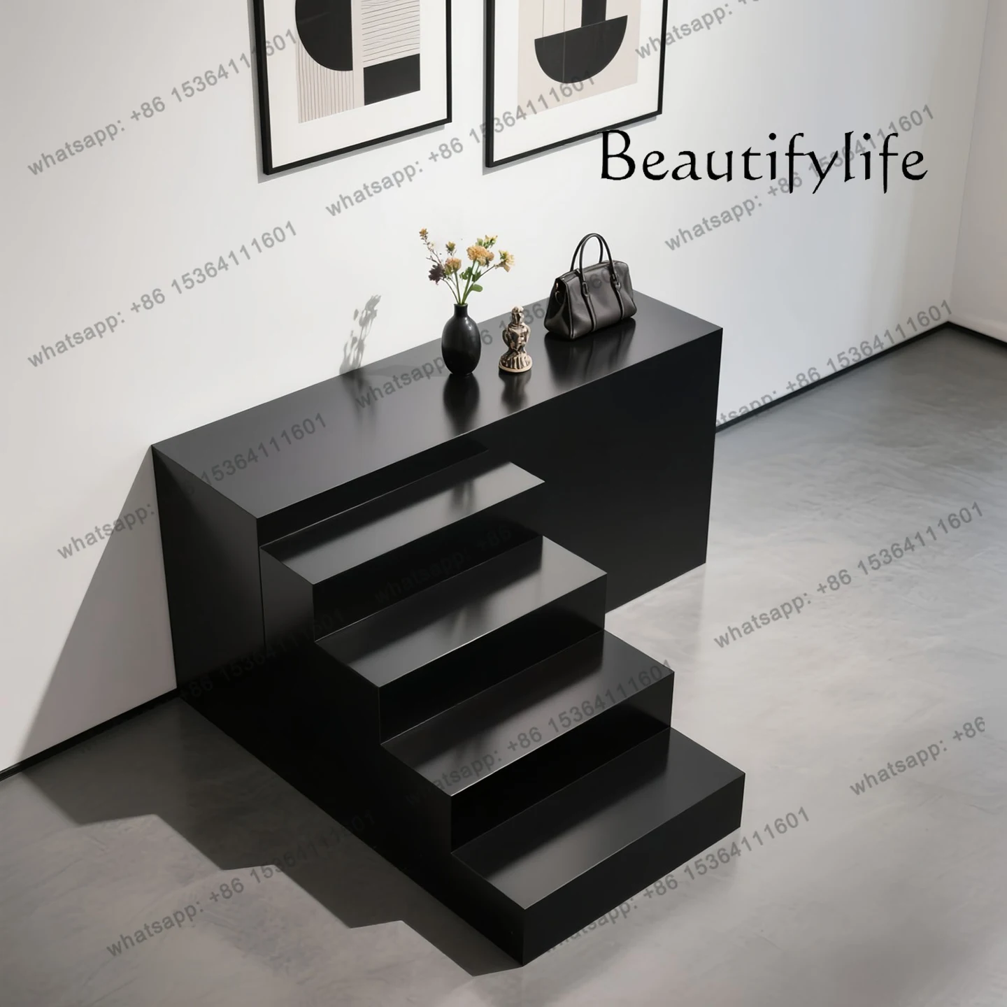 

Zhongdao Display Cabinet Customized Paint Trapezoidal Zhongdao Cabinet Flow Table Company Booth Product Display Cabinet