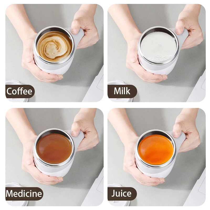 แก้วมักแม่เหล็กอัตโนมัติแบบชาร์จไฟได้ USB 380มล. ถ้วยผสมกาแฟที่สร้างสรรค์เครื่องปั่นอัจฉริยะถ้วยของขวัญแนะนำ