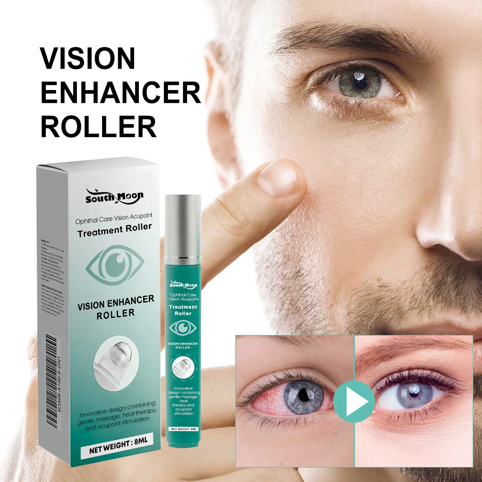 Eye Massage Roller for Acupressure - Relaxes Fatigued Eyes, Alleviates Persistent Eye Dryness, Gentle Eye Area Care Tool