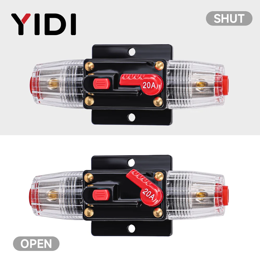 DC 12-48V 20A 30A 40A 50A 60A 80A 100A 125A 150A CB1 Resettable Circuit Breaker Fuse Holder for Car Audio RV Marine Boat