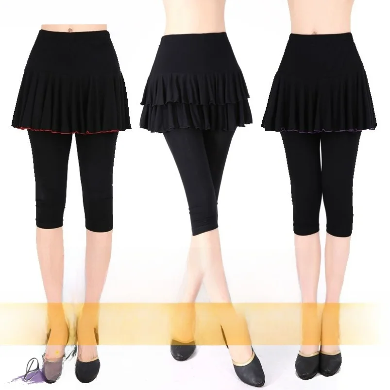 

Spring Summer Latin Dance Pants Women's Modal Seven-Foot Skirt Pants Fitn Dance Skirt Ethnic Stage Costume Floral Han Dan Fu