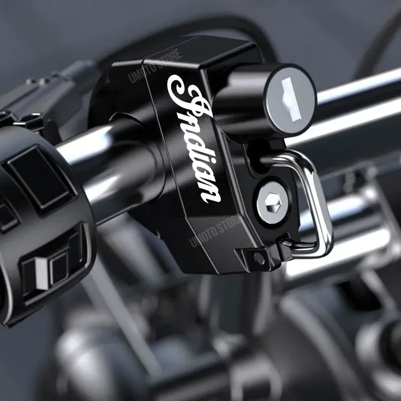 مجموعة قفل مضادة للسرقة للدراجات النارية الهندية: مقود عالمي - قفل معدني مناسب للخوذات والدراجات الإلكترونية #1