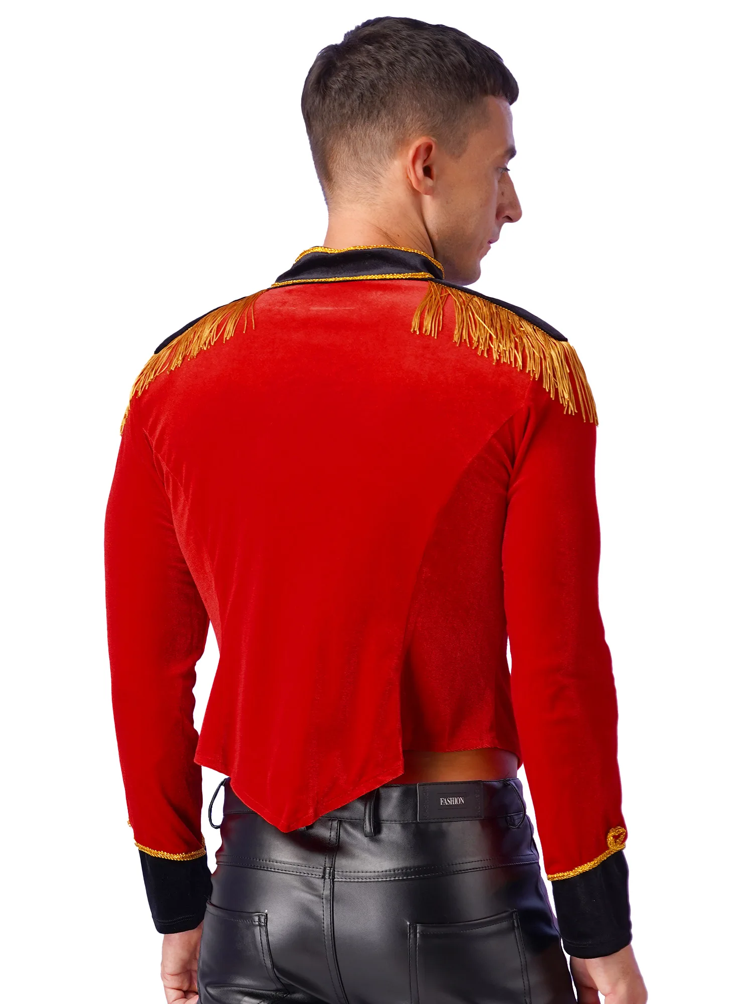 LYus Ringmaster Costume pour hommes, Showman d'Halloween Cosplay, manteau en velours, veste, haut, carnaval, fête, robe de paupières, vêtements