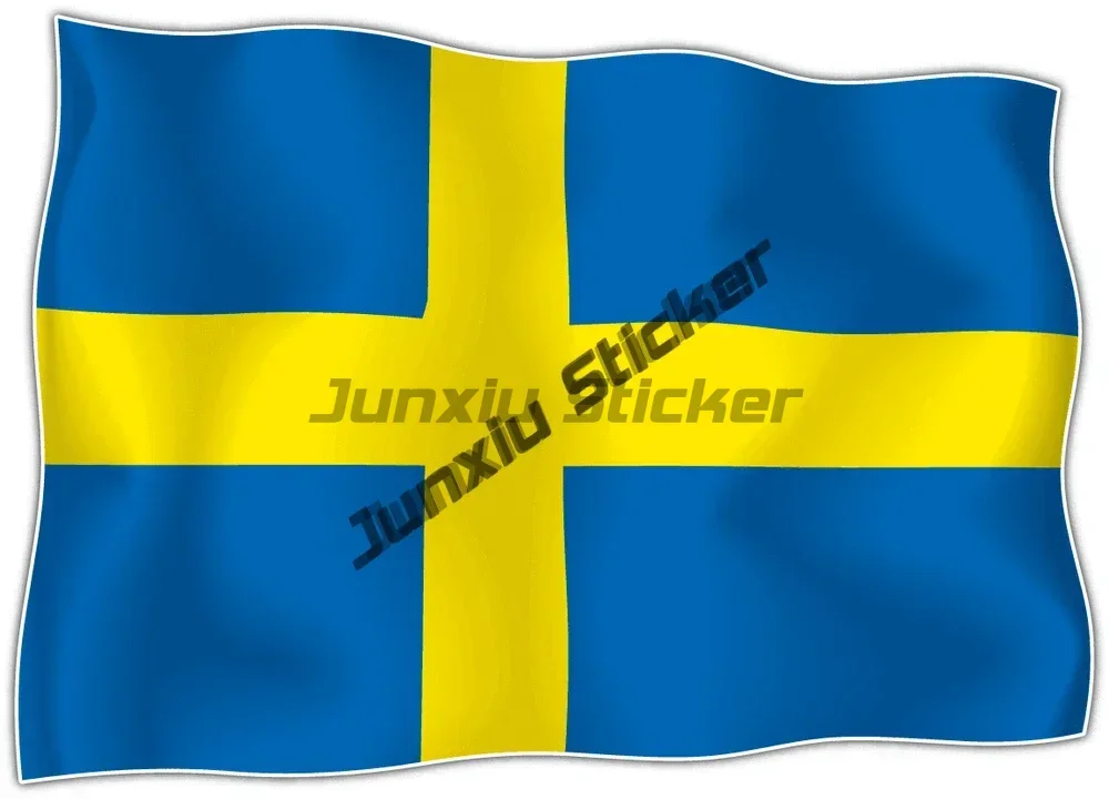 Creative Stickers Swedish Flag Vinyl Decal Proud Swede Sticker Swiss National Code Flag Waterproof Car Accessories Decoration