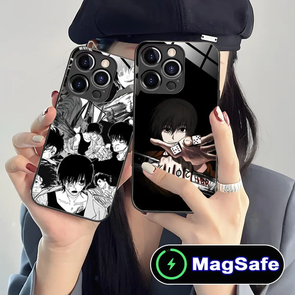 

Чехол для телефона Sakamoto Days Nagumo для iPhone 17, 16, 15, 14, 13, 12, 11 Air Pro Max Plus Mini MagSafe, стеклянный красочный чехол, красивый чехол