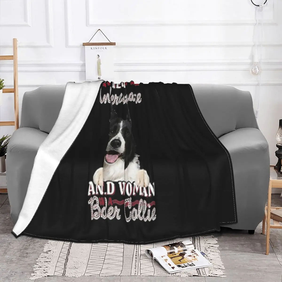 Never Underestimate An Old Woman With A Border Collie Cool New Brand Girl Womens Farmhouse Throw Blanket