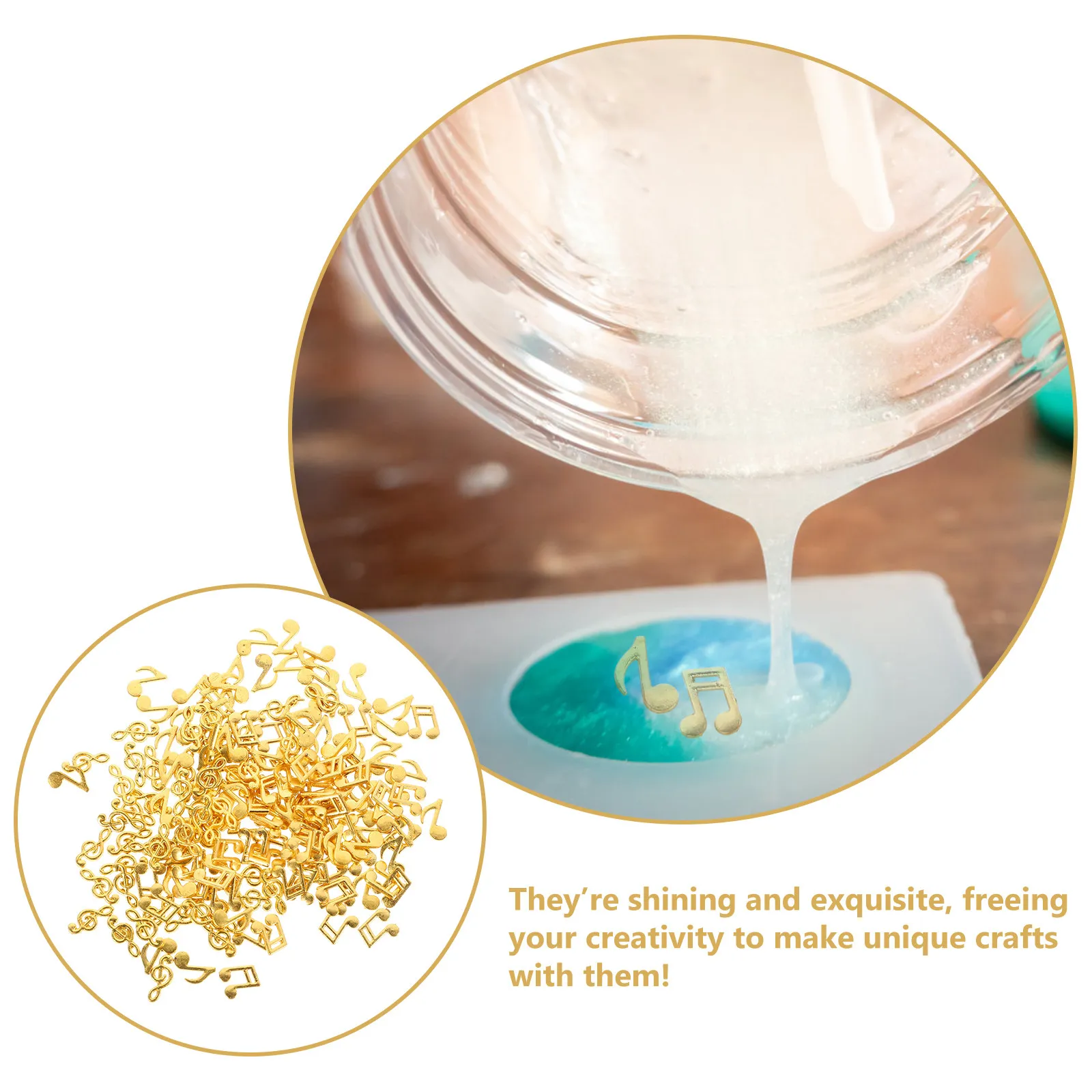 

150 шт. металлических элементов из цинкового сплава в форме музыкальных нот для эпоксидной смолы, для изготовления украшений и поделок своими руками