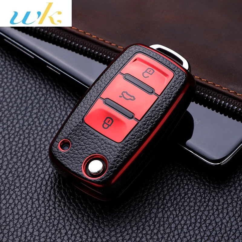 

Tpu Leather Car Key Case Full Cover Protection Shell Bag For VW Volkswagen Polo Tiguan Passat Golf Jetta Lavida Skoda Octavia