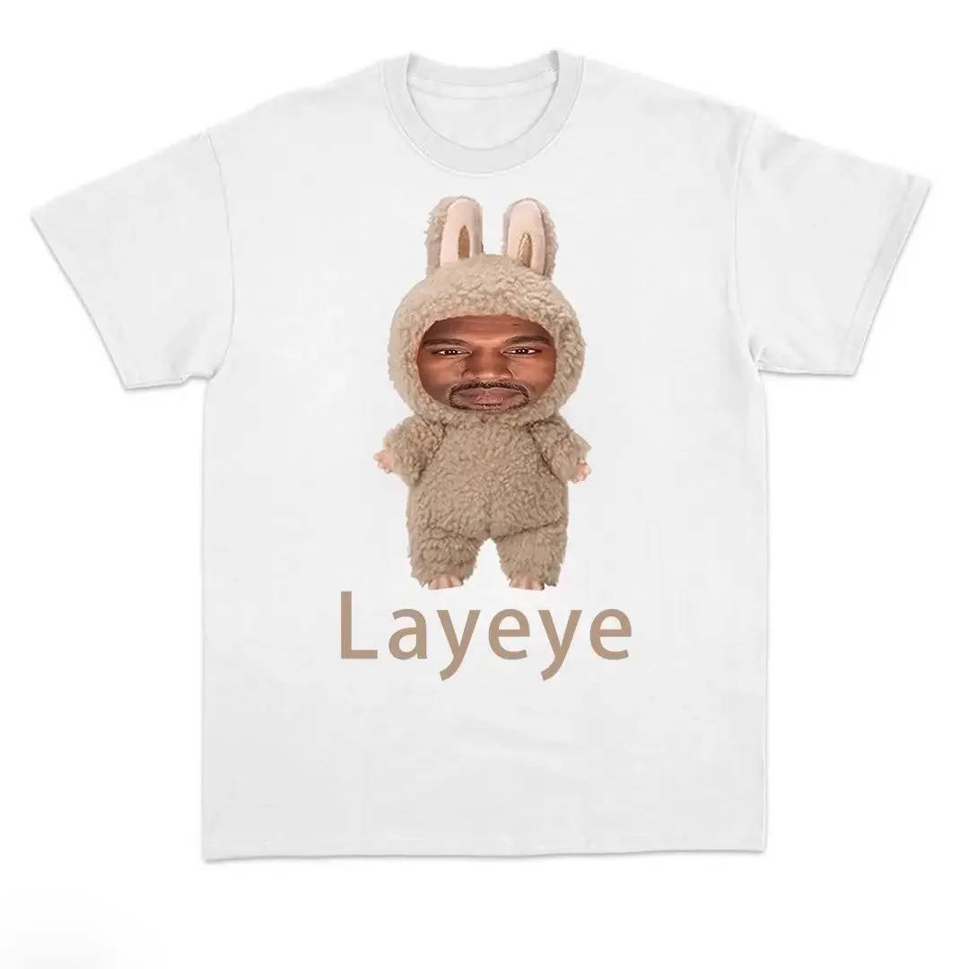 تي شيرت Parody Kanye Layeye تي شيرت إبداعي بأكمام قصيرة وممتع نقي وتي شيرت مضحك لكل من النساء
