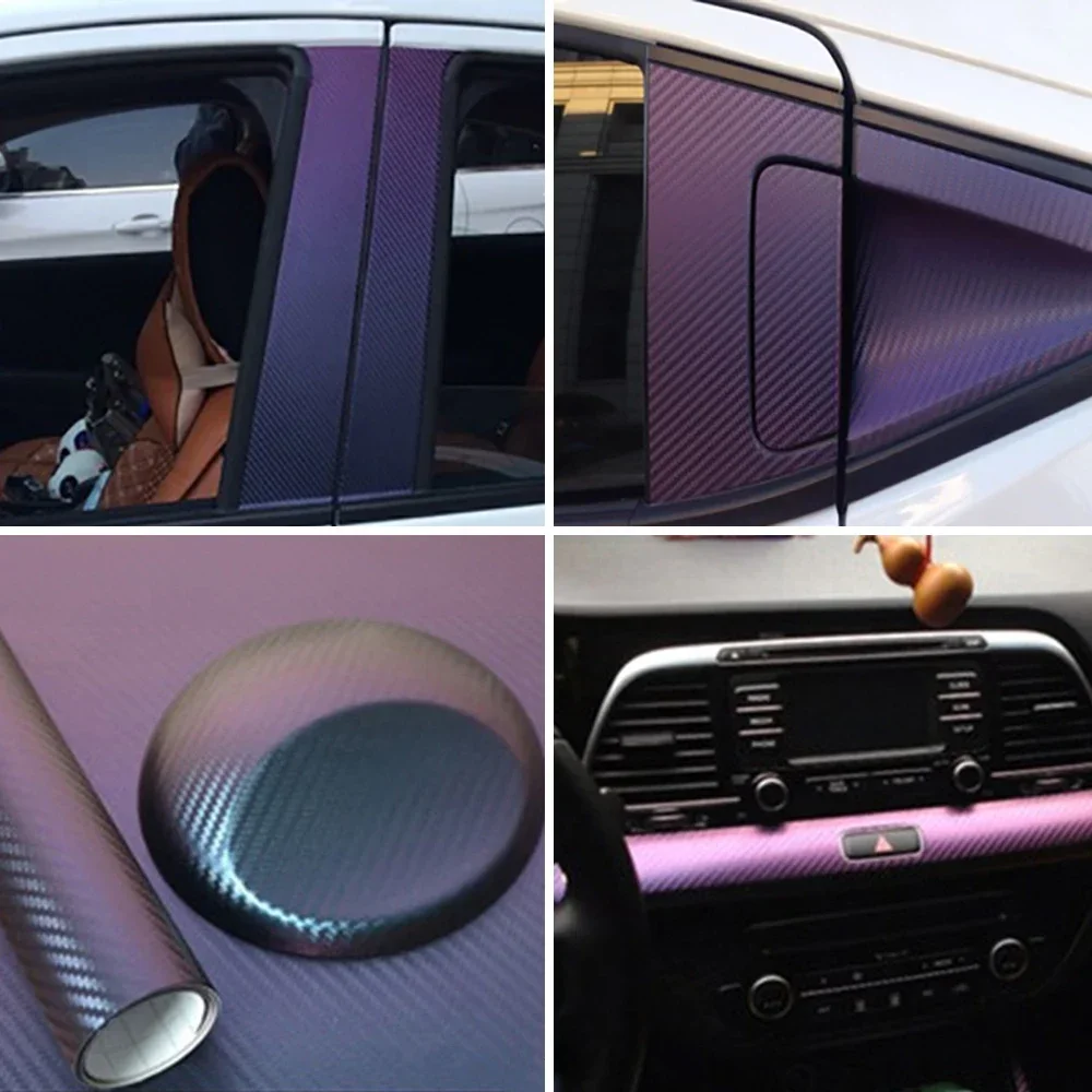 Chameleon 3D Carbon Fiber Car Sticker Color Change Vinyl Film Stickers and Decals Auto Body Decoration Custom Car Accessories