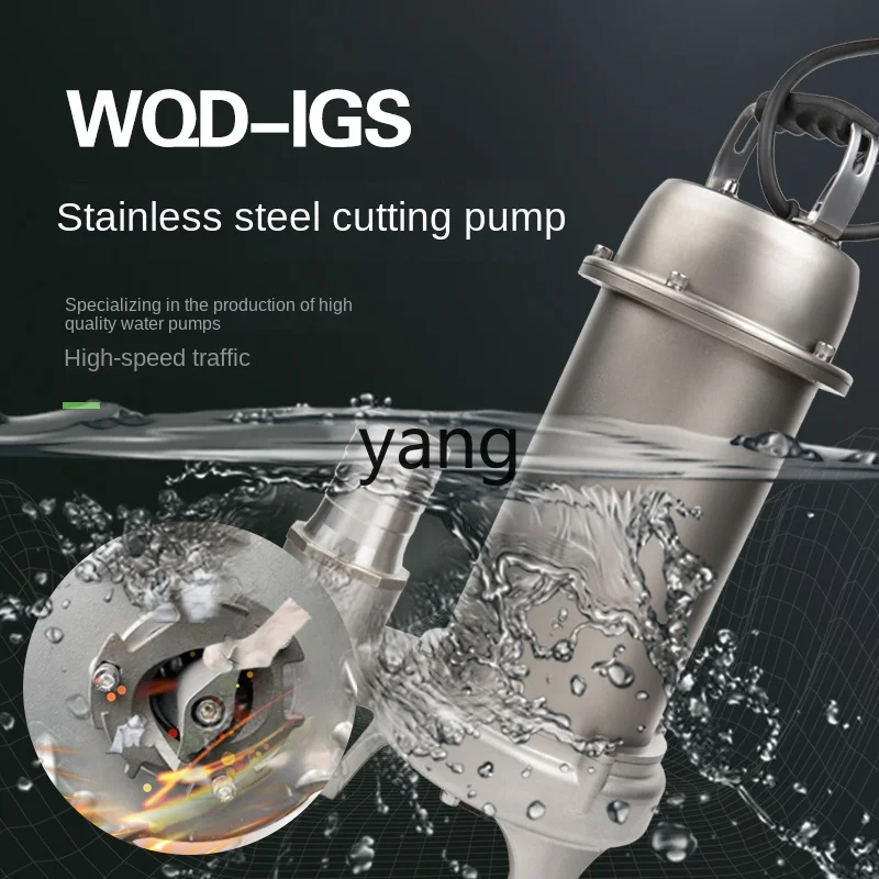 XJ Submersible Pump All Stainless Steel Cutting Pump 220V Non-Clogging Sewage Pump