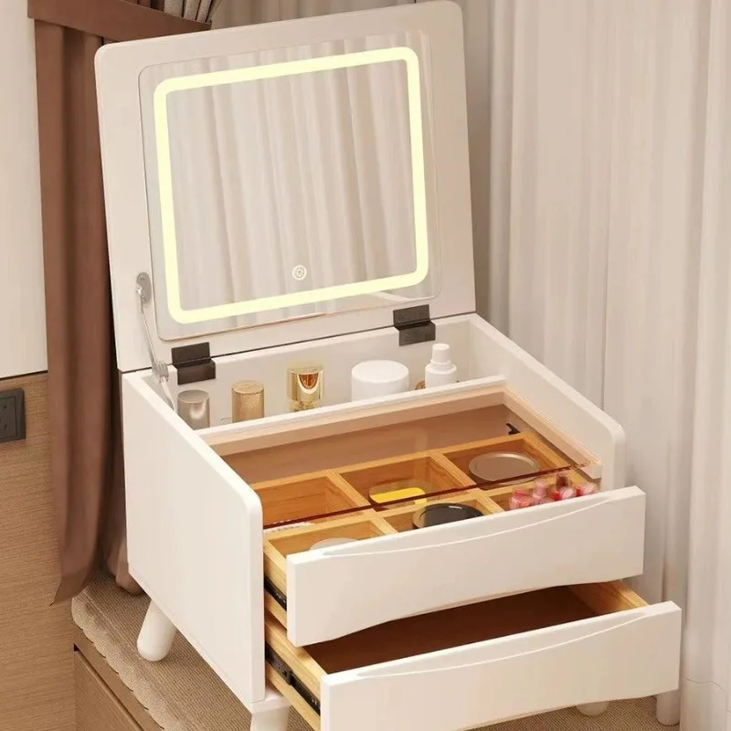 Bay window dresser light luxury high sense makeup simple solid wood integration