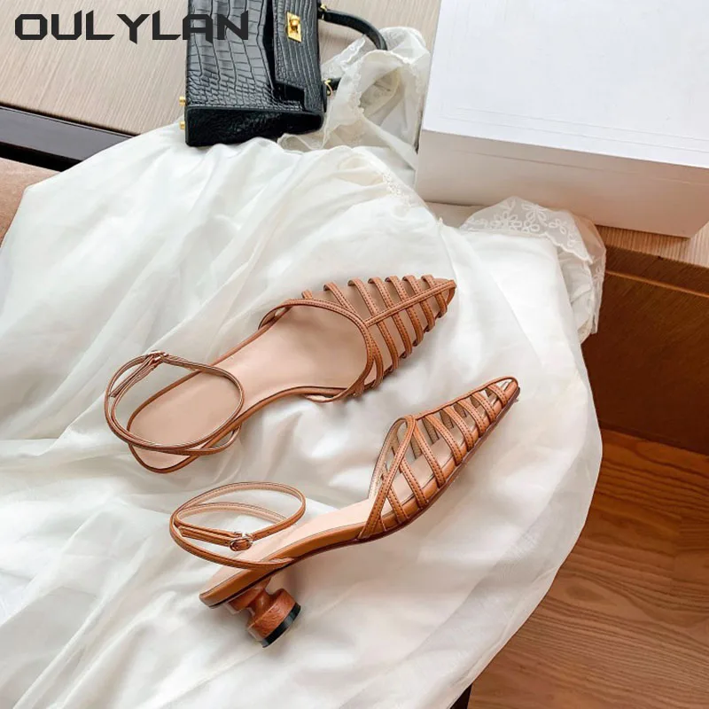 Oulylan Office Ladies Ladies Sandals Pointed Toe Shoes Women's High Heels 2024 Fashion High Heels High Heels Summer Party