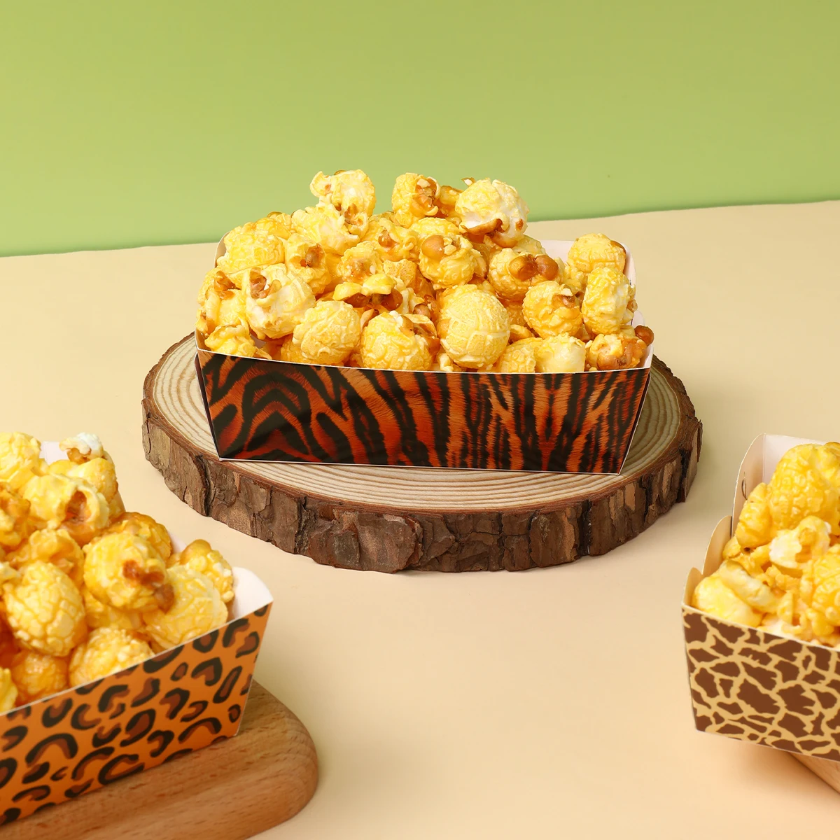 Jungle Animal Party Supplies Mini Snack Trays Leopard Print Paper Food Trays Safari Theme Birthday Party Decorations Baby Shower