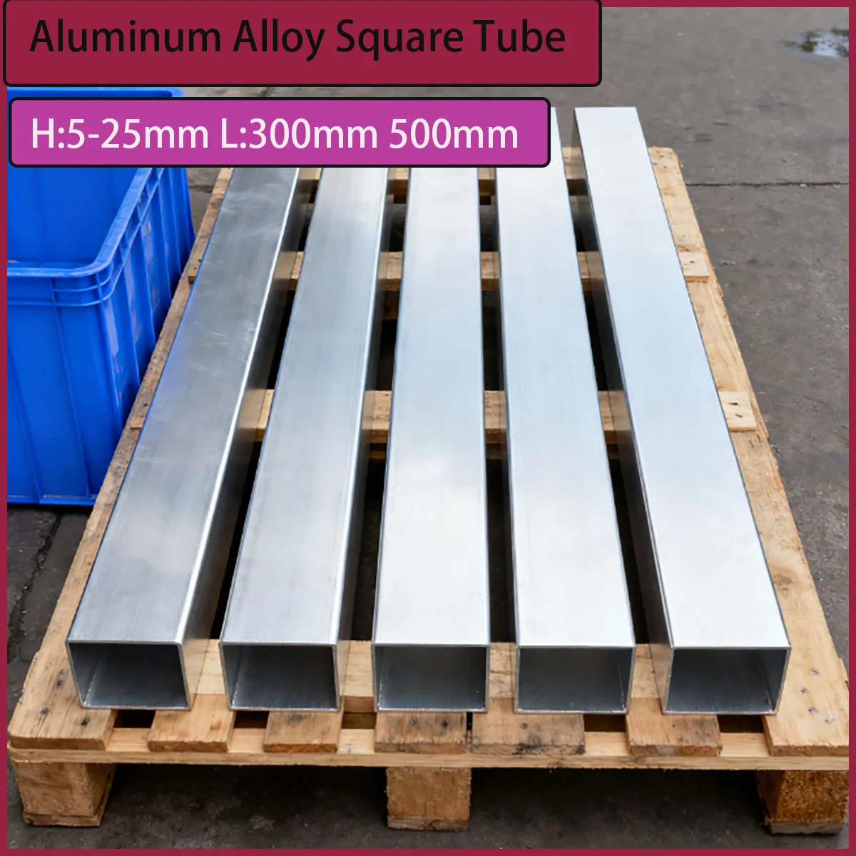 Aluminum alloy square tube 5-25mm high 300/500mm long hollow square profile, used for DIY decoration and hardware