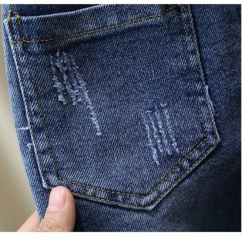 الأولاد سليم صالح الجينز مرونة الخصر المتعثرة الدنيم السراويل 2026 الربيع عارضة بنطال أولادي ل 1-7Y #6