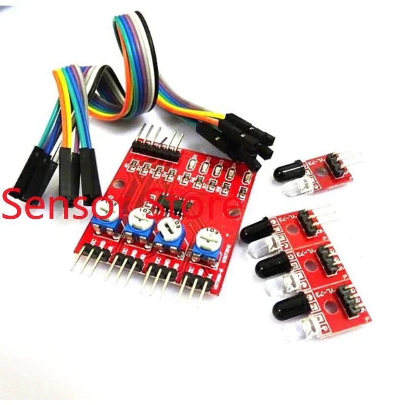 5PCS Four-way Infrared Detection Tracking Photoelectric Sensor Intelligent  Car  Module Black And White Line